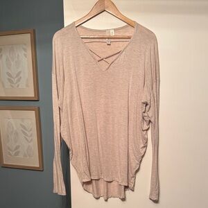 Jolie Women's Beige V-Neck Top